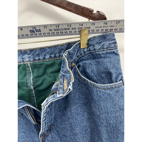 Vintage 90's LL Bean 37x34 Flannel Lined Heavy Denim Jeans Classic Fit USA - Picture 4 of 8